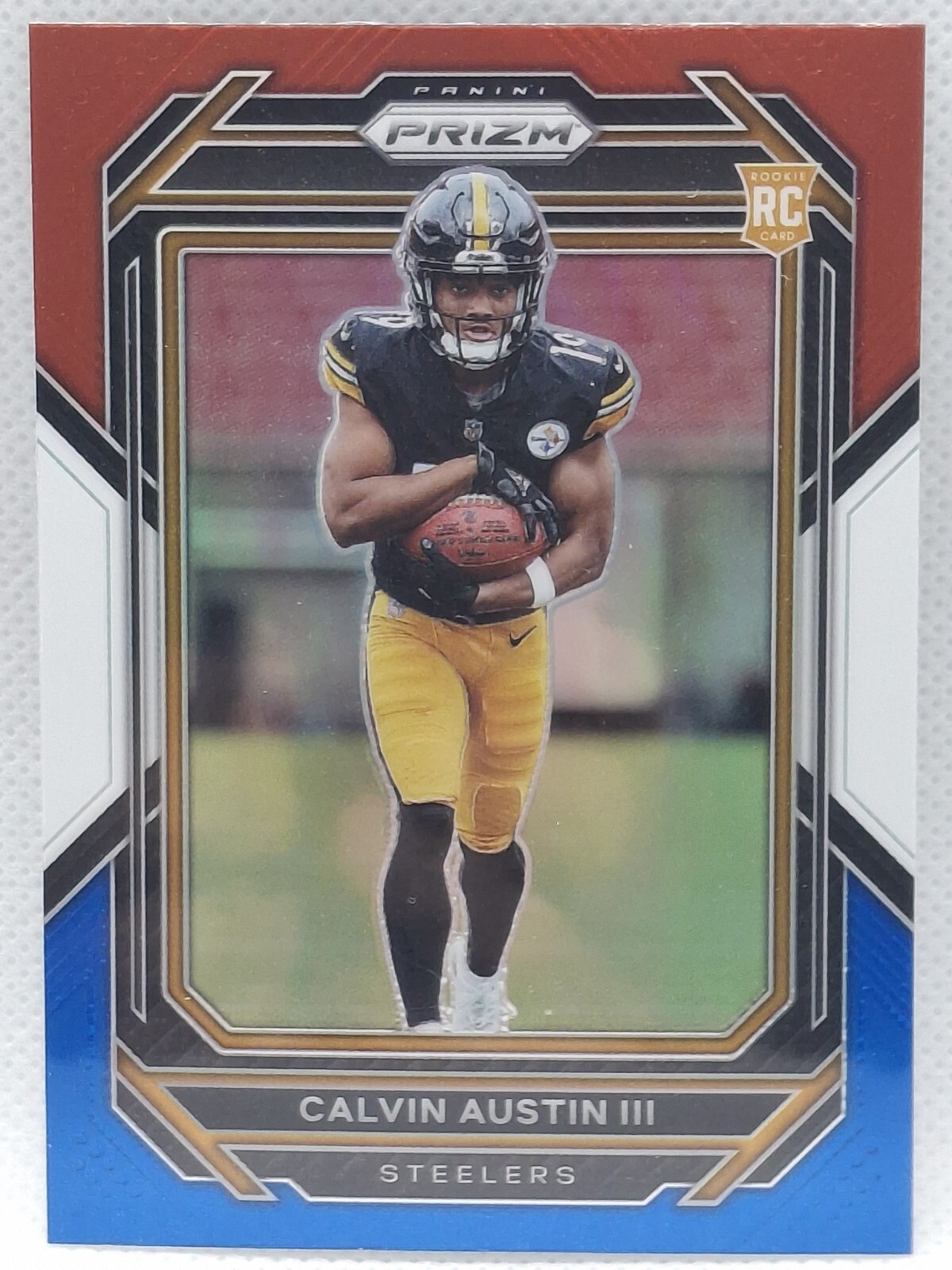 2022 Panini Prizm Calvin Austin III RC Rookie Red White Blue Prizm #338