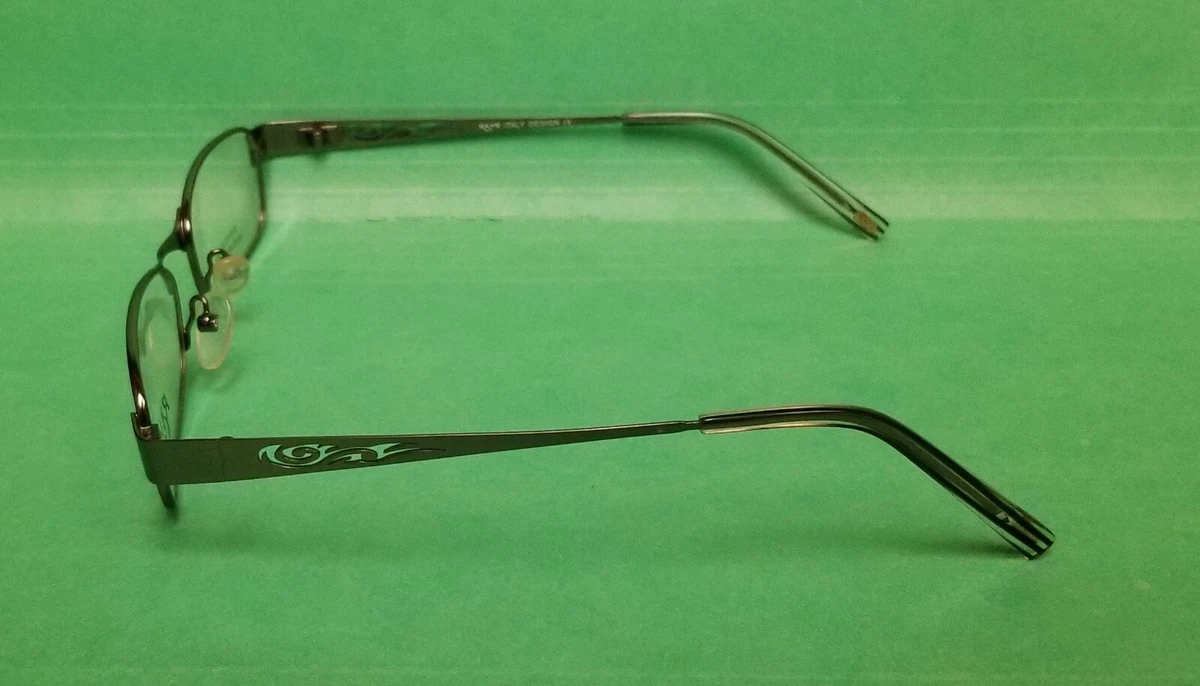 New Gunmetal RAVE Eyeglasses Engraved Temples w Grey Temple Tips Closeout SALE
