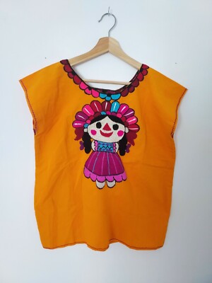 Blusa Mexicana Bordada a mano, Artesanal, Nuevo sin etiquetas