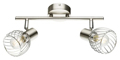 GLOBO Texas Deckenleuchte Deckenlampe Metall Nickel Matt E14 2-flammig B 30 cm