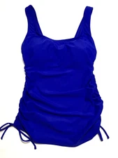 Kona Sol Blue Womens Size S (4-6) Convertible Side-Tie Swim Tankini Top