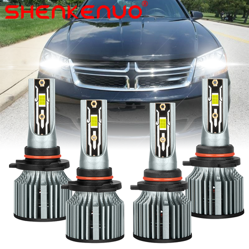 For Dodge Avenger 20082014 LED Headlight Bulb 9005 High+9006 Low Beam