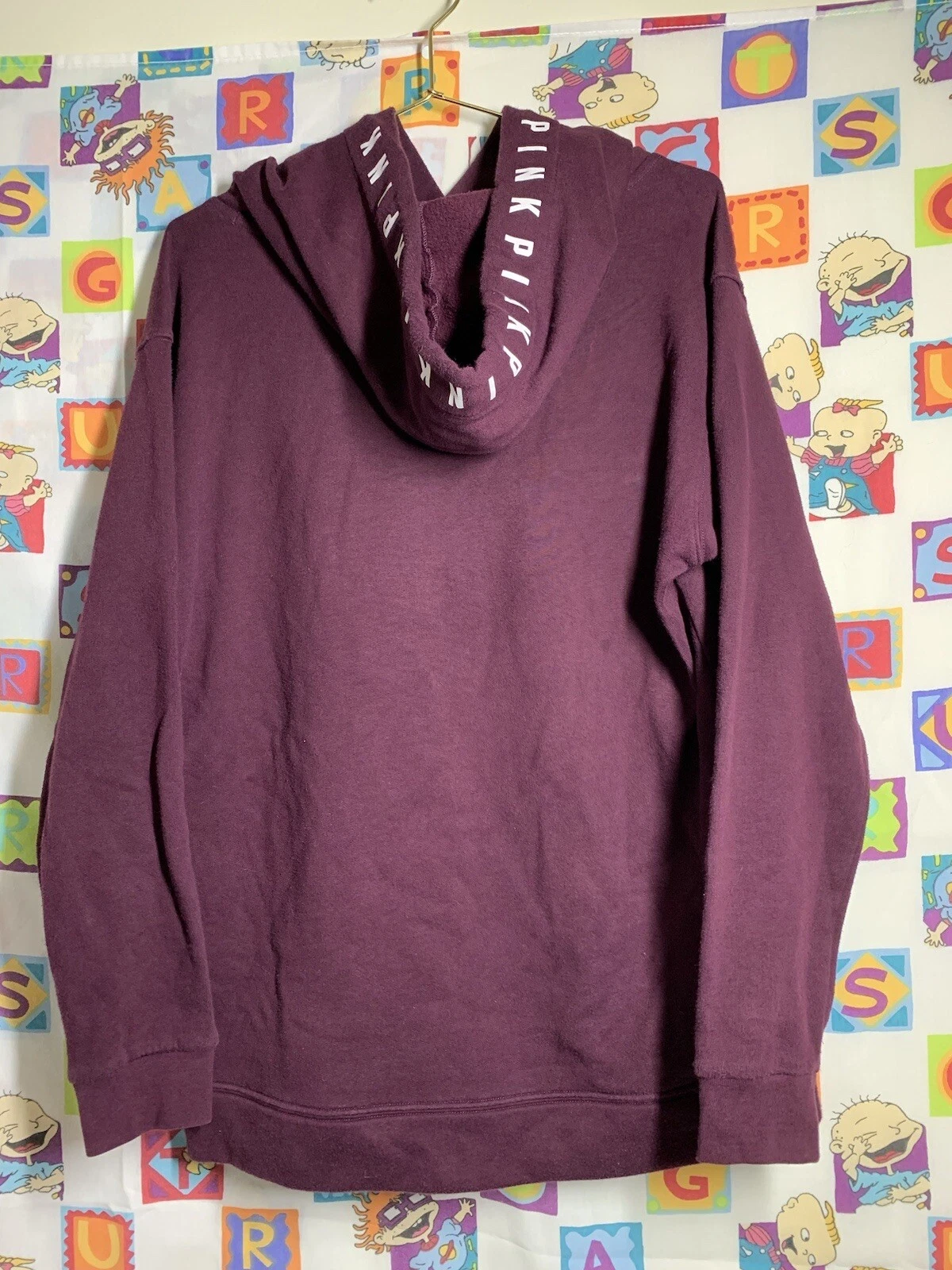 UNDERCOVER Victorias Secret rosa felpa con cappuccio donna piccola viola pullover tasche