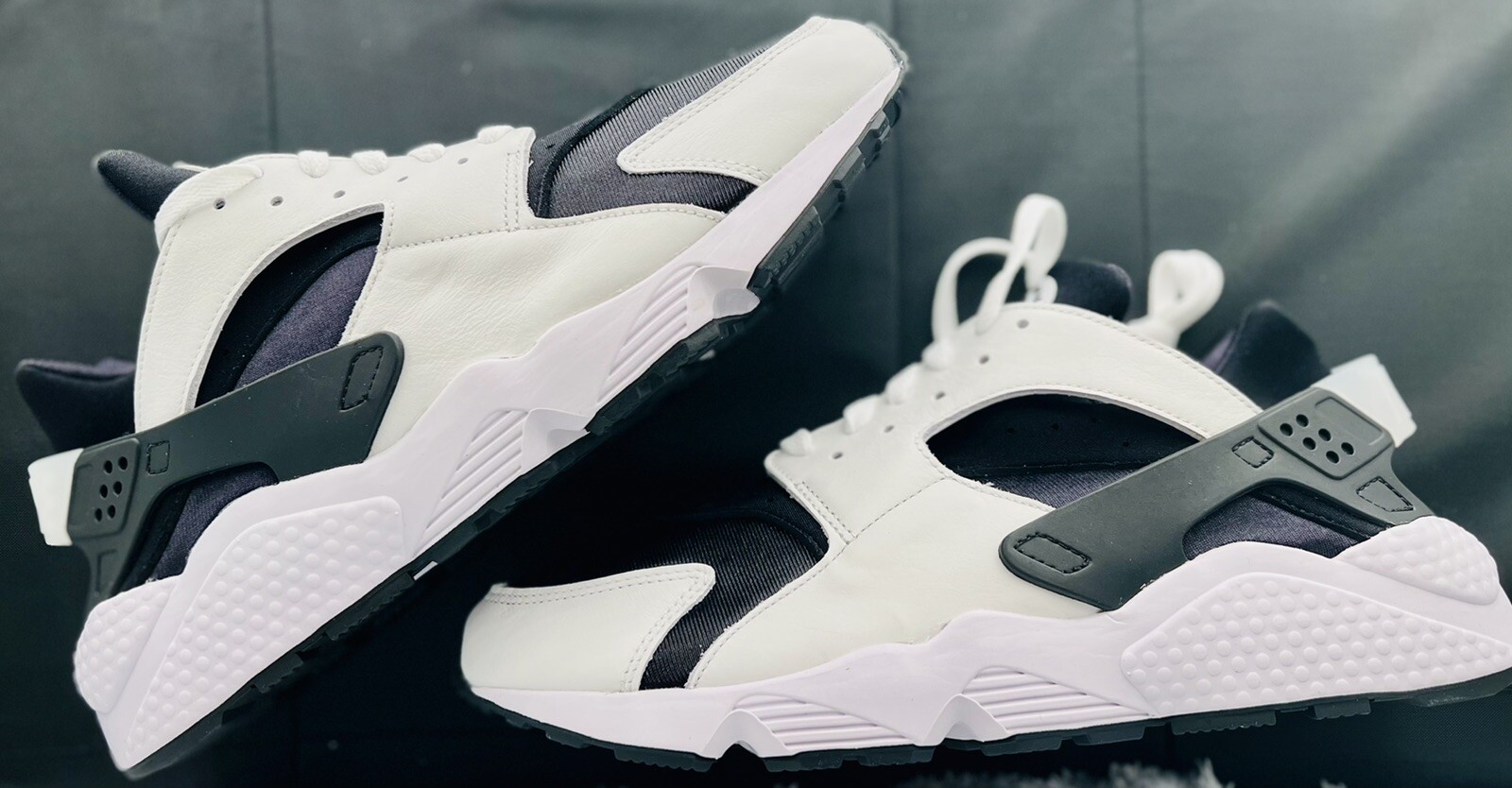 Size 12.5 - Nike Air Huarache OG Black White | eBay
