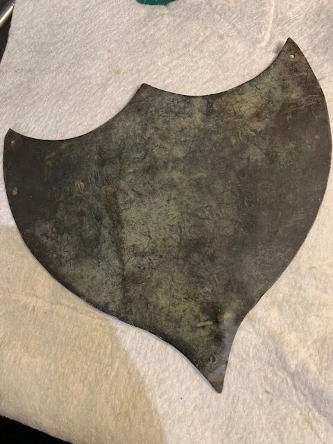 Ancienne plaque tombale en laiton cimetière insolite curiosité épitaphe. - Photo 2/2