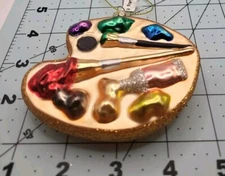 artist Ornament paint palette NEW Glass Free Shipping