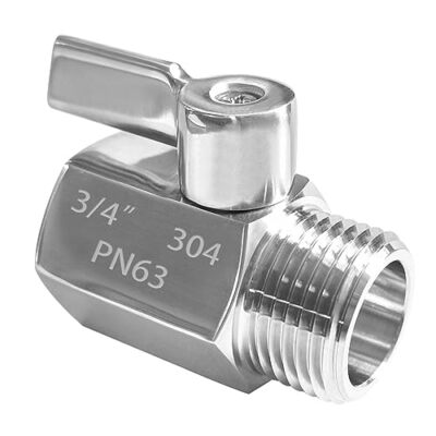 Stainless Steel Garden Hose Shut Off Valve 3/4 Inch GHT Thread with Washers