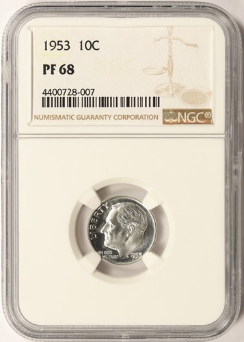 1953 PP 10c Roosevelt Dime NGC PF68 - Bild 1 von 4