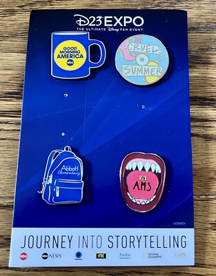 Disney D23 Expo 2022 Journey Into Storytelling 4 Pins ABBOT/GMA/AHS/CRUEL SUMMER