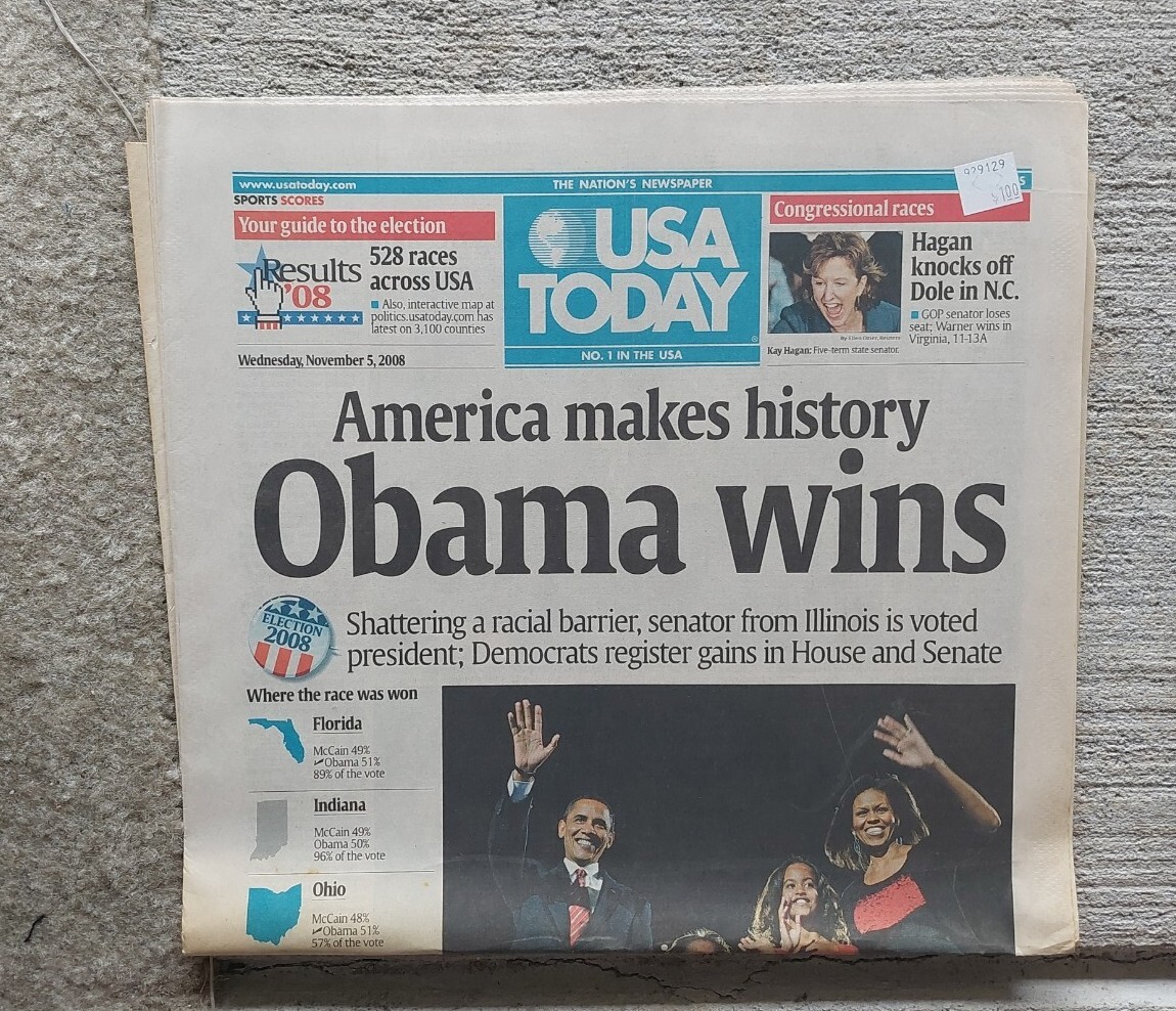 Obama Wins Newspapers. November 5, 2008 9 Papers | eBay