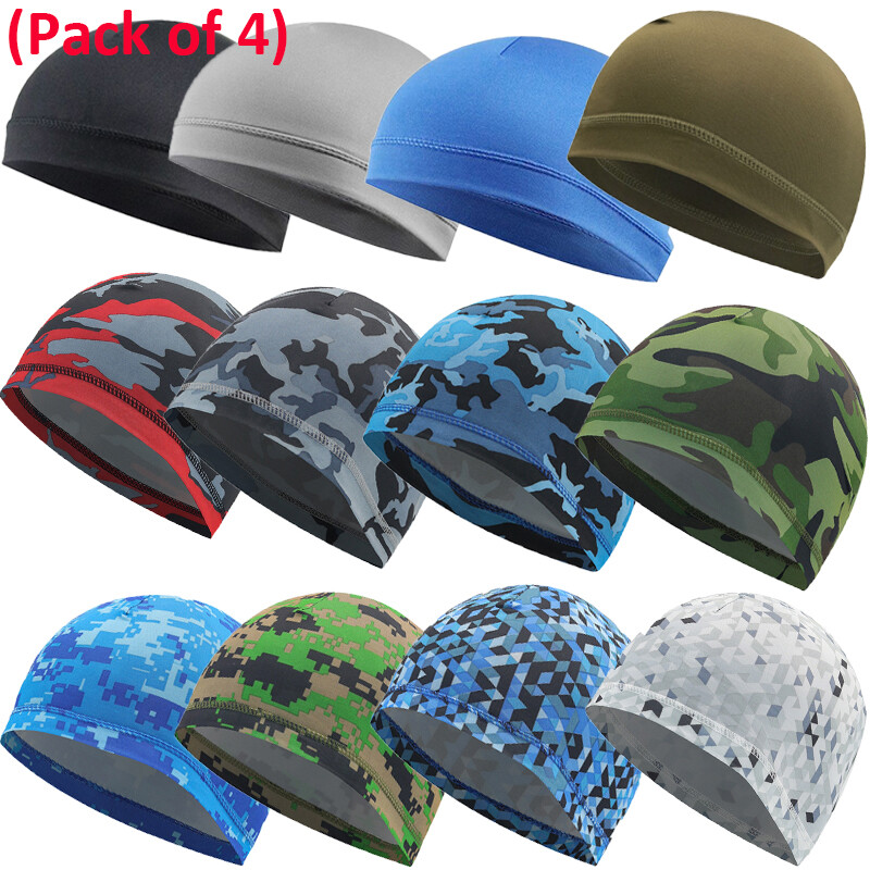 4x casco da bicicletta mimetico berretto intimo Skull Caps traspirante berretto da bicicletta berretto da bicicletta