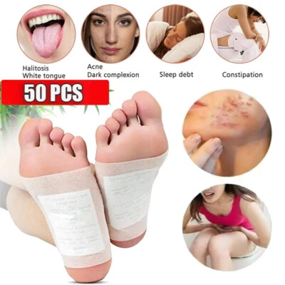 HAILICARE 50PCS Detox Foot Patches Foot Pads Body Toxins Feet Slimming Cleansing Herbal