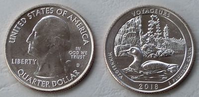 USA Quarter America the Beautiful - Voyageurs D 2018 unz.