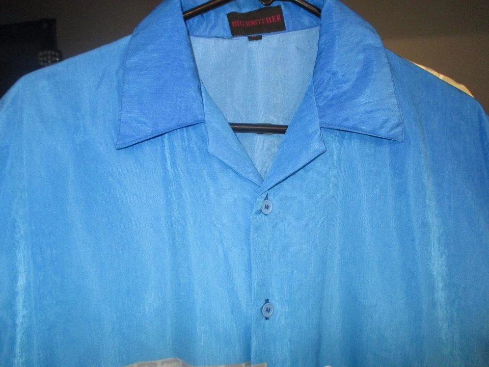 HAWAIIAN STYLE BIG BROTHER MOTORCYCLE IMAGE ON TURQUOISE SIZE MEN'S LARGE - Изображение 4 из 4