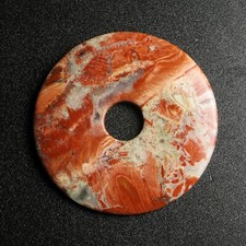 Set of 4 Colorful Natural Stones Donut Pendant Focal Beads 50x6mm