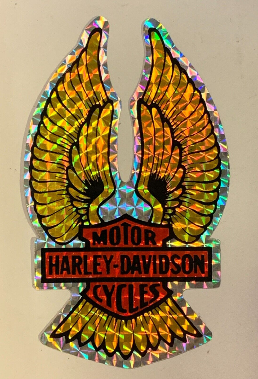 HARLEY DAVIDSON VINTAGE 1970's PRISM STICKER MOTORCYCLE CHOPPER DECAL 3"x 5"