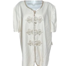 Elegant Cream & Silver Fleur-de-lis Jacket & Pant Suit Sz 24wp Pride & Joy Nwt