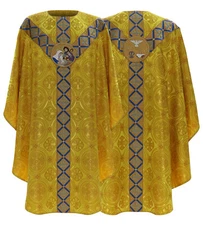 Gold Semi Gothic Chasuble with stole "Christmas" Vestment Casulla GY475G8