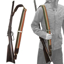 Leather Cotton Rifle Carry Sling Strap Shotgun Shoulder 2inch Wide  Gun Belt