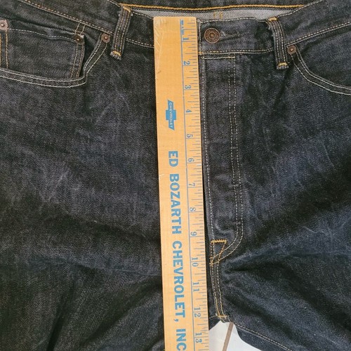 Levis 501 Button Fly Black Charcoal Acid Wash Jeans Mens 38x32 - 第 11/12 張圖片
