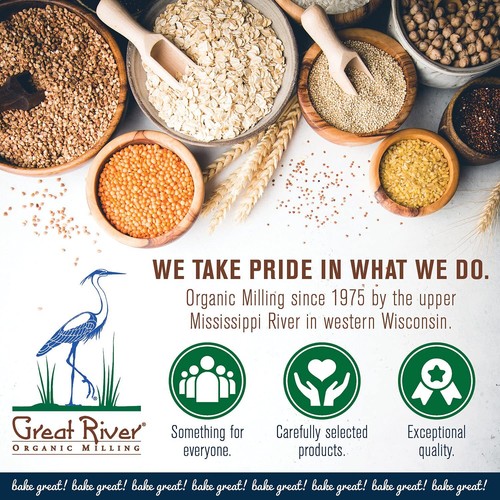 US NEW Great River Organic Milling Organic Whole Wheat Flour 25-pounds Pack of 1 - Picture 7 of 7