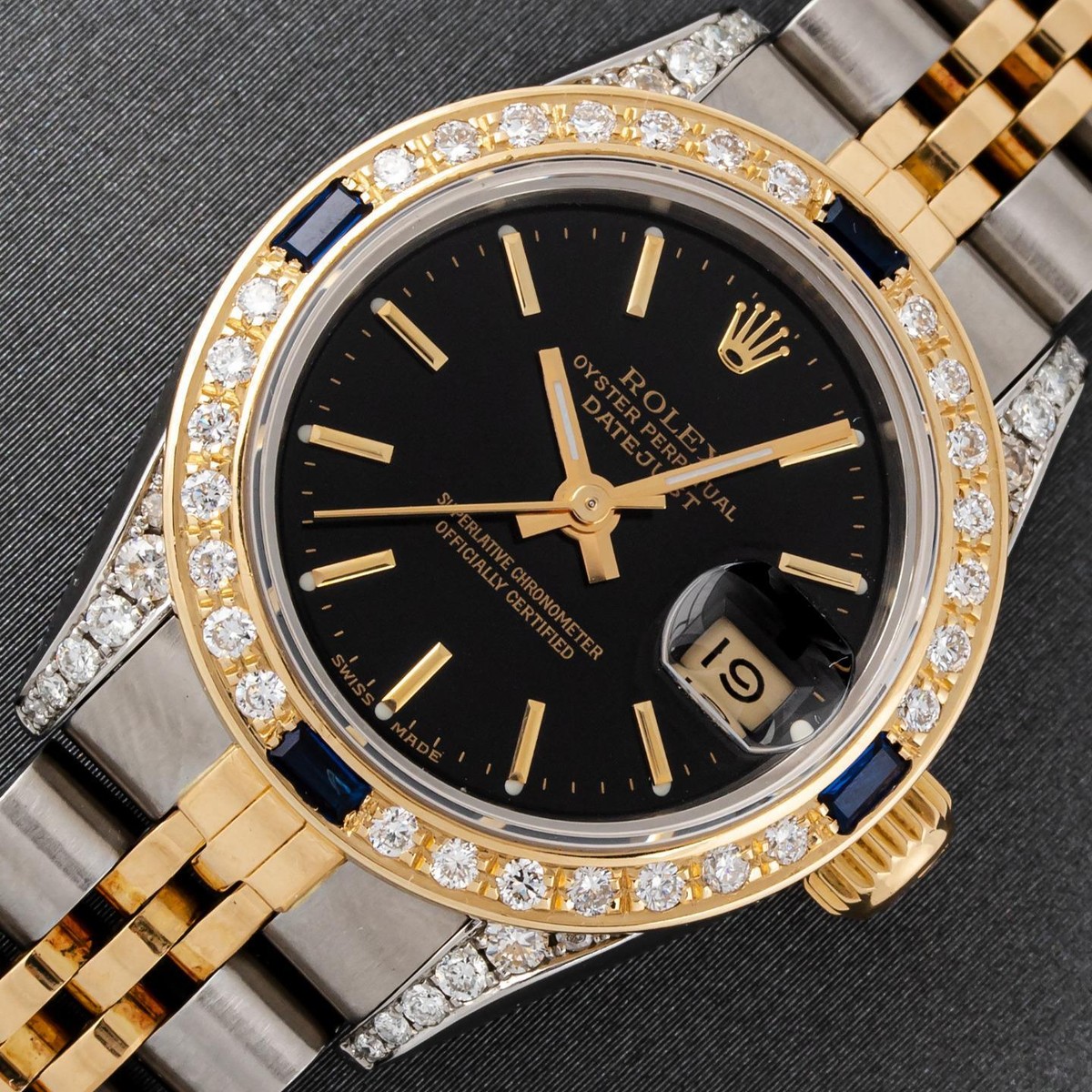 Rolex Lady Datejust Steel and 18K Yellow Gold Black Index 