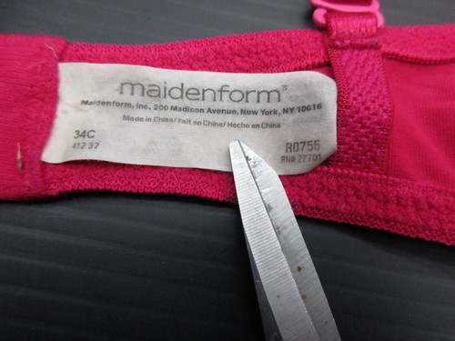 34C Maidenform Women's Pink Lined Padded Underwire T-Shirt Bra 1G - Picture 7 of 8