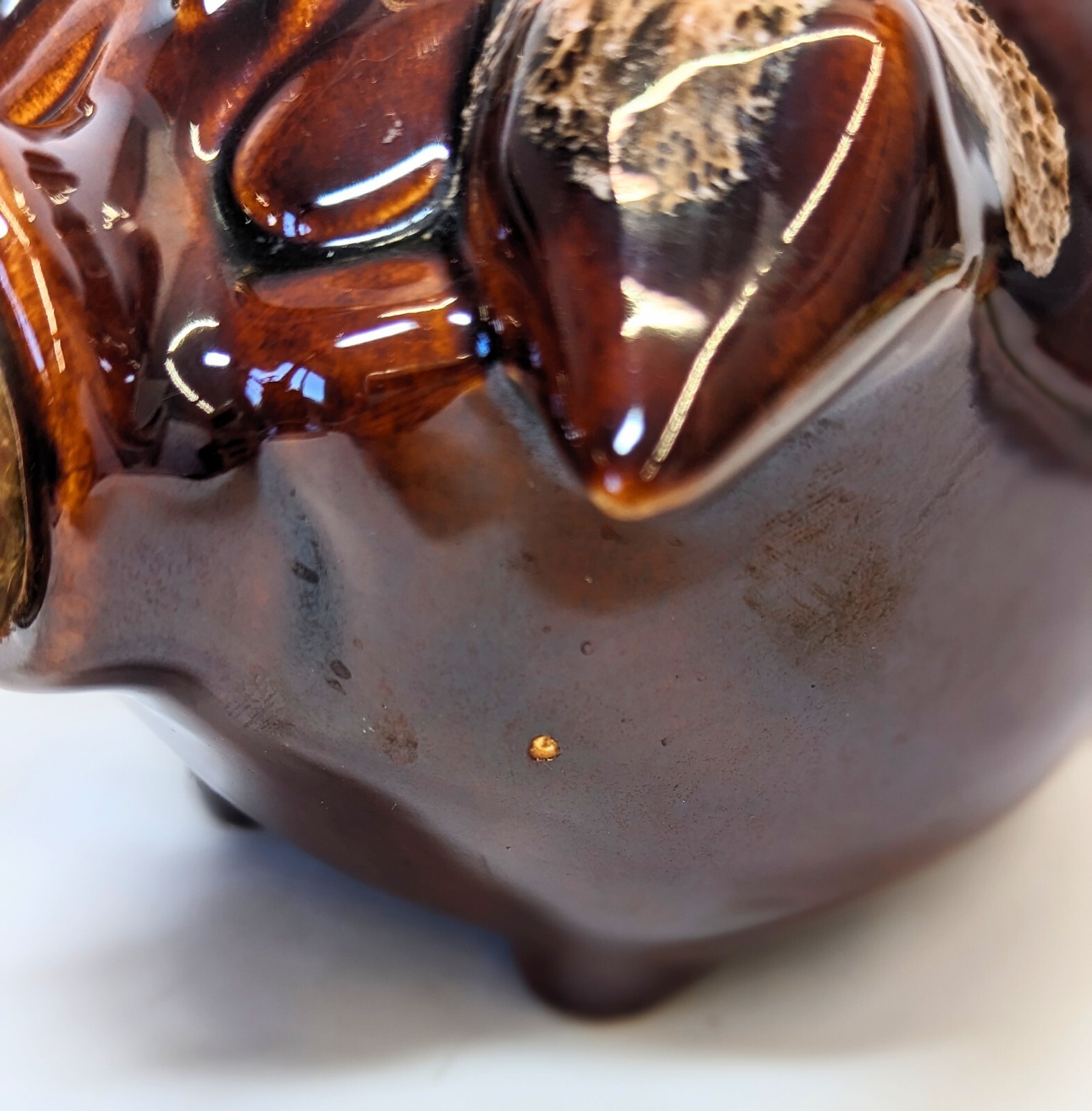 Vintage 1957 HULL Corky the Pig Bank Pottery USA Original Cork! Brown