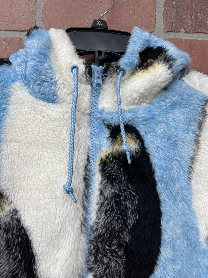Size M - Supreme Penguins Hooded Fleece Jacket Blue - Image 4 of 4