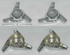 4 Pieces Swept Stud Mount Spinner Tribar Knockoff Chrome Wheel Rim Center Cap