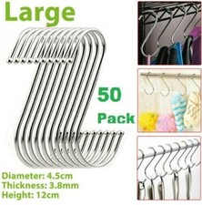 Große Edelstahl S Haken 50 STCK. Küchenpfanne Utensil Kleidung Aufhänger hängen