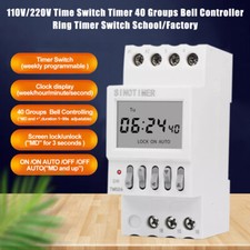 TM624 110V 16A 50Hz 40 Groups School/Factory Bell Controller Timer Clock NEW