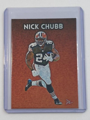 Nick Chubb Platinum Plated Artist Signed ''Cleveland Browns'' Trading Card 1/1