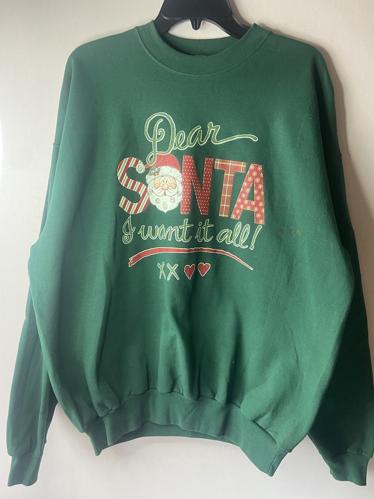Dark Green Womens 2XL Dear Santa I Want 