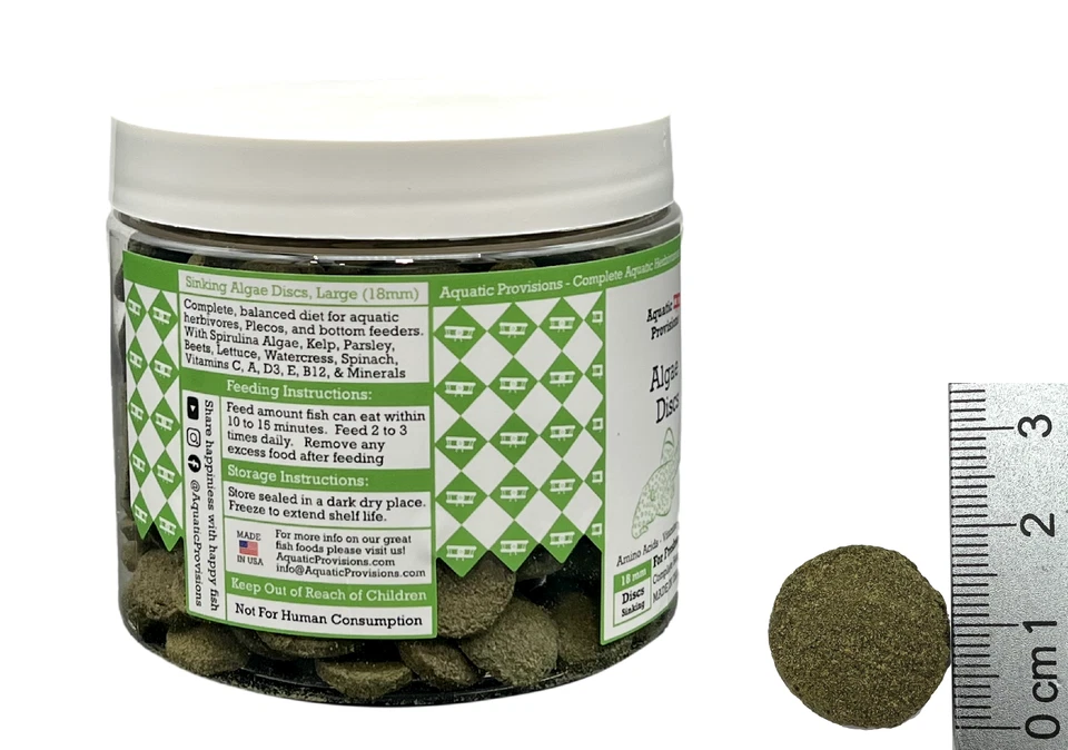 18 mm Espirulina Vegetal Algas Disco Obleas Herbívoro Pleco Comida para Peces 8oz Foto 2 de 4
