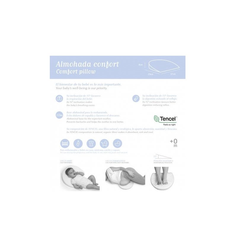 Cuscino Antireflusso neonato Cuscino gravidanza Bianco Comfort Cambrass foto 3