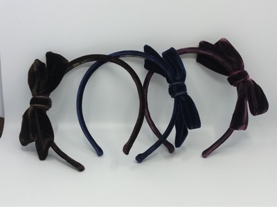 Authentic ALEXANDRE DE PARIS Headband adorned with a bow in Velvet