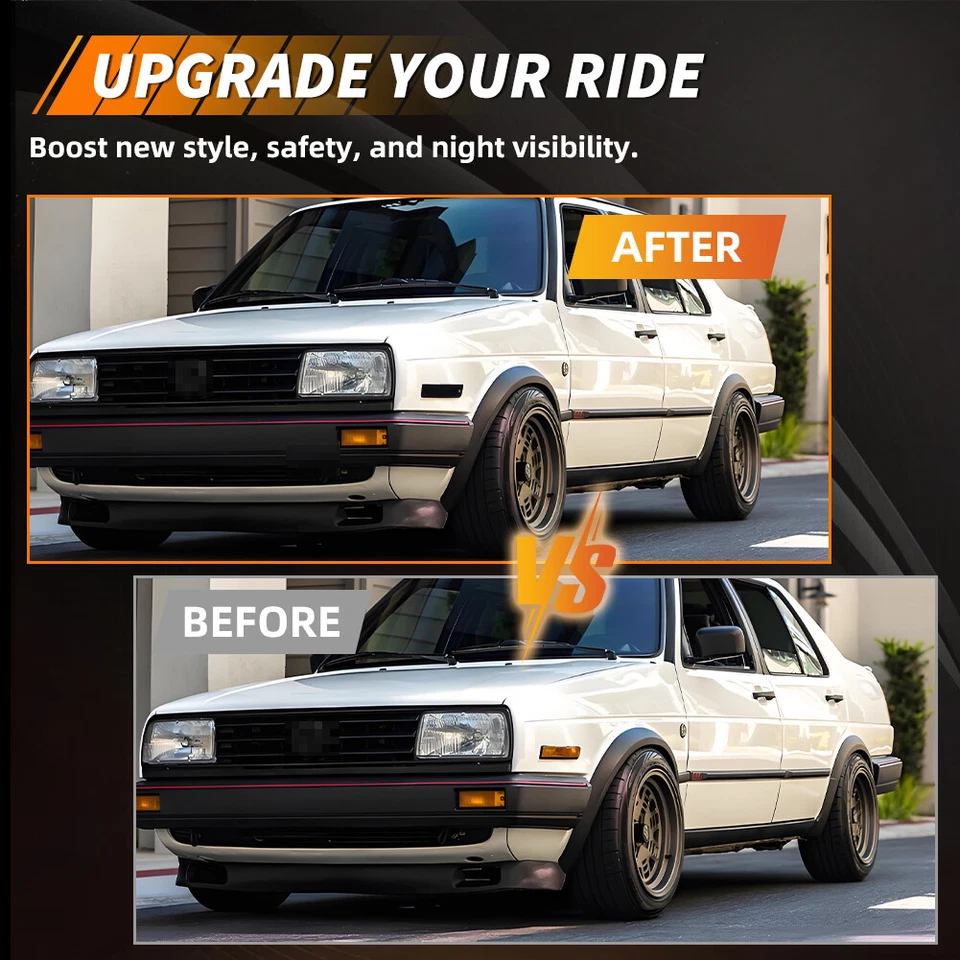 4 luces de señalización delantera de humo + señalización lateral para 90-92 VW Golf Mk2 II A2 GTi Jetta Foto 3 de 4