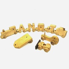 Vintage Wooden Train Set - Handmade