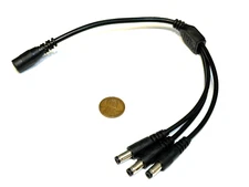 Connector 5.5mm x 2.1mm DC Power Splitter Cable Adapter 1 to 3 Way 5v 6v 12v E86
