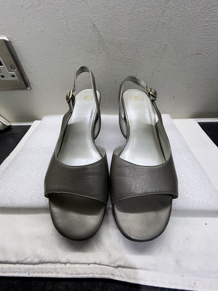 K Ladies ShoesUK 5.5 Euro 37UsedPewter Colour Leather eBay