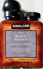 Kirkland Signature Black Pepper Adjustable Grinder with Refill, 12.6 Ounces