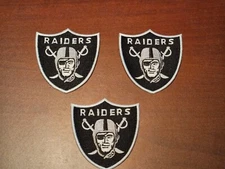 Las Vegas Raiders Three 3" Iron On Embroidered Patches FREE Shipping!!
