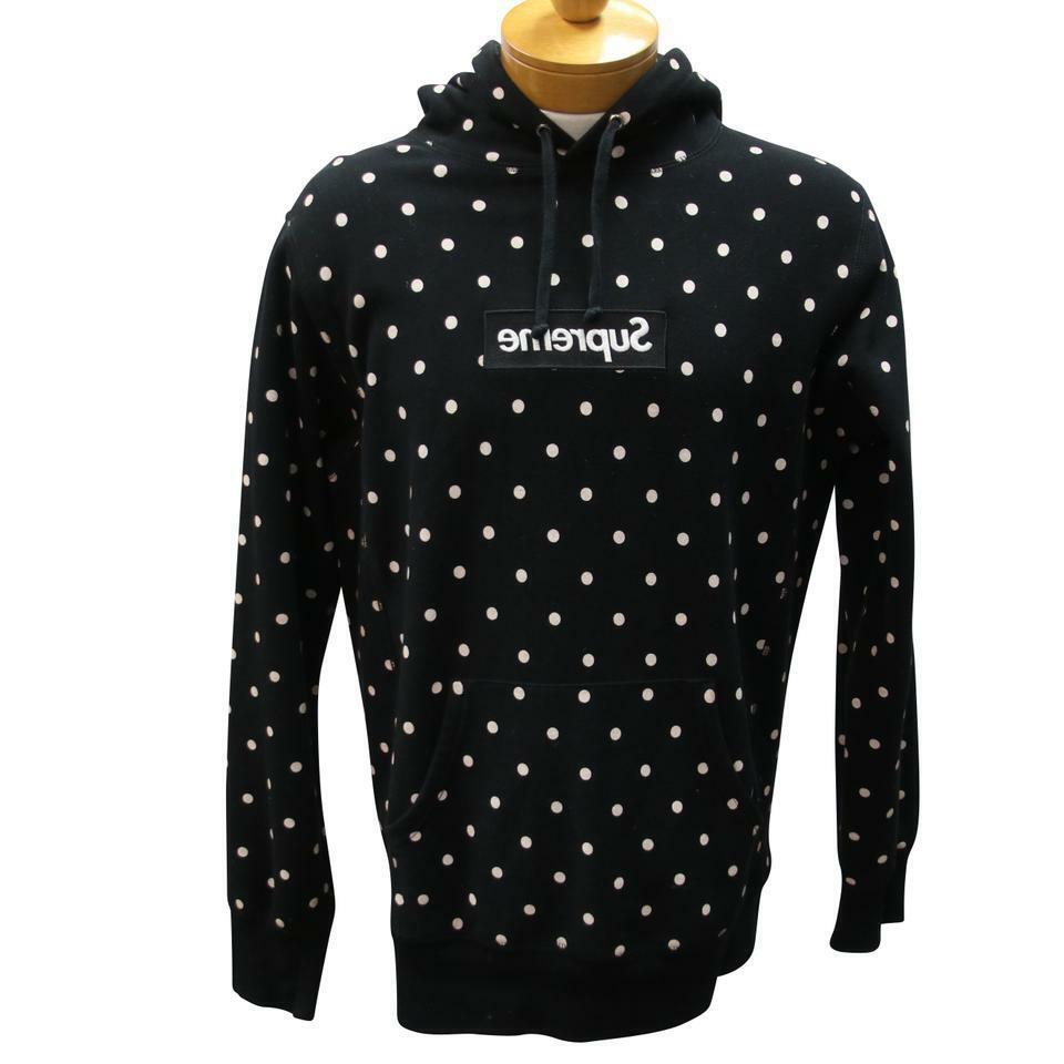 Supreme X COMME des GARÇONS Polka Dot Box Logo Sweatshirt Hoodie Size L