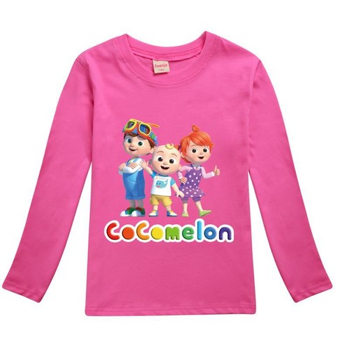 Boy and girl coconut print casual long sleeved T-shirt cotton top for ages 2-13 - Picture 21 of 35