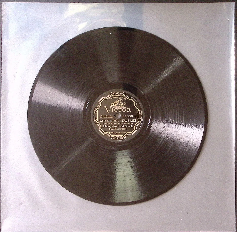 JOHNNY MARVIN SOME SWEET DAY/WHY DID YOU LEAVE ME ED SMALLE VICTOR 78RPM 172-55 - Image 3 of 3