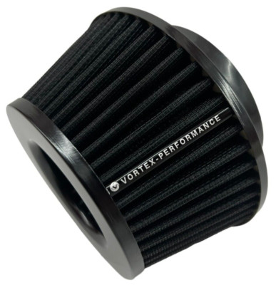 Short Cone Air Filter Adjustable 3 3.5 4 inch inlet High Flow small slim BLACK N