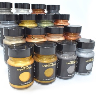 Liquid Metal Metallic Paint C Roberson & Co LONDON - Gold Silver Framing 30ml
