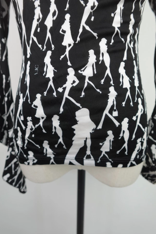 VERSACE JEANS COUTURE T-SHIRT FEMME MAILLE VINTAGE VISCOSE TAILLE S - Photo 3/4
