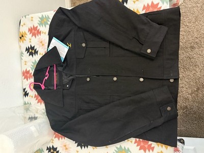 Gen1Leathers Yellowstone Rip Wheeler Style Black Canvas Quilted Trucker Jacket